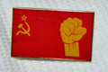 Sovjet CCCP Flagga m. Näve m. Emalj Röd Brosch Pin 3cm Ny