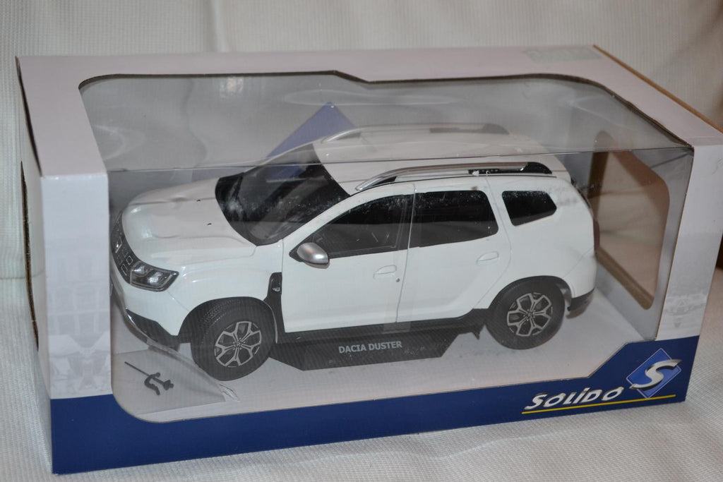 Dacia Duster Vit MK2 2018 1:18 Solido 24cm Ny