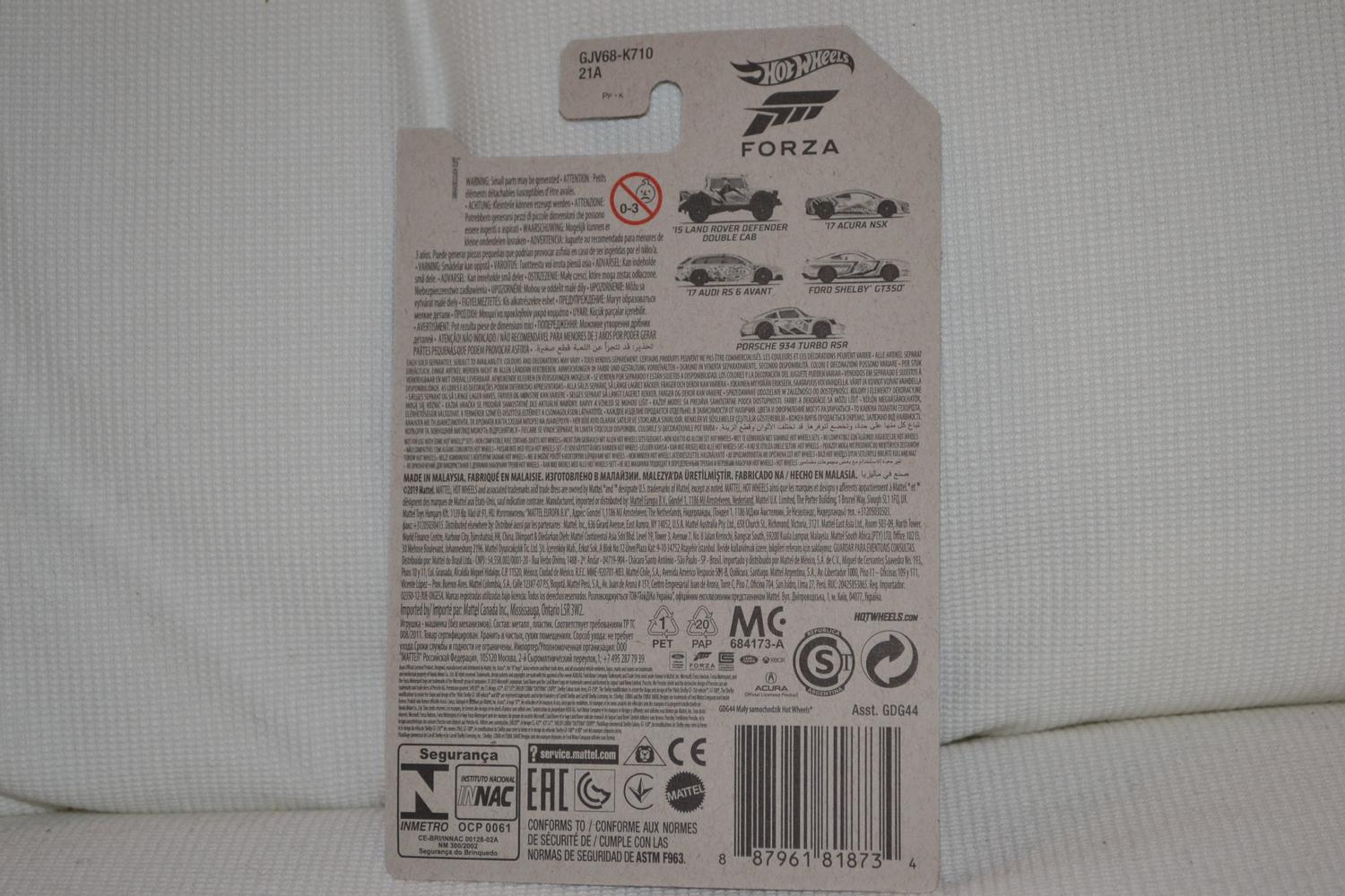 Acura NSX 2017 1:64 Hot Wheels Forza 7cm Ny