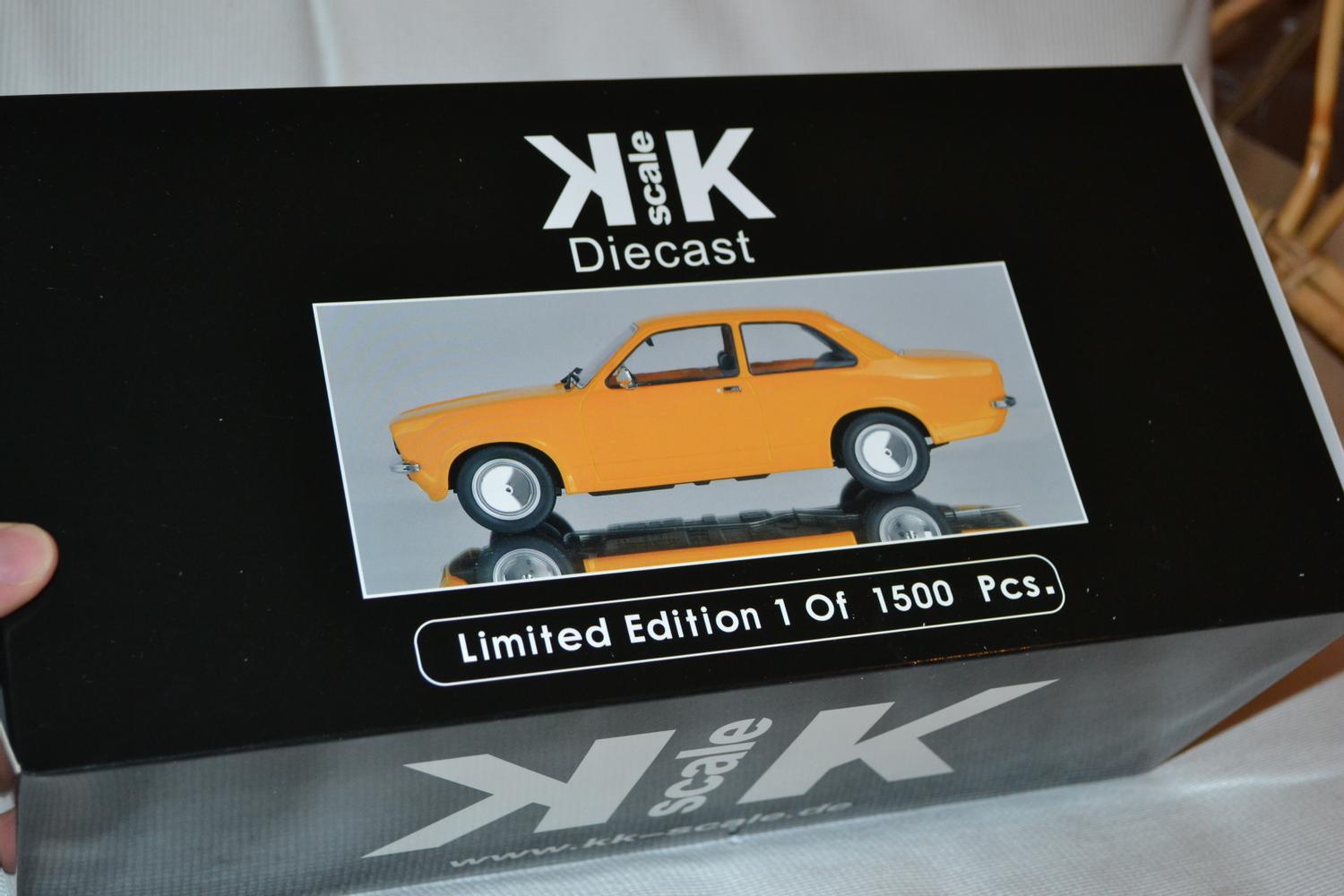 Opel Kadett C Limousine 1972 Gul 1:18 KK Scale 22cm Ny