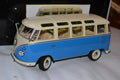 Volkswagen T1 Samba Folkbuss 1962 Blå/Vit 1:18 KK Scale 23cm Ny