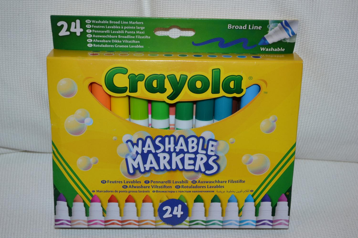24st Breda Märkpennor Tusch Crayola (Tvättbara) Ny