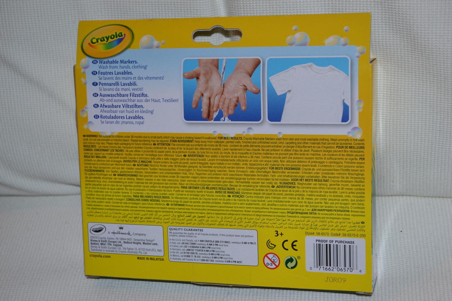 24st Breda Märkpennor Tusch Crayola (Tvättbara) Ny