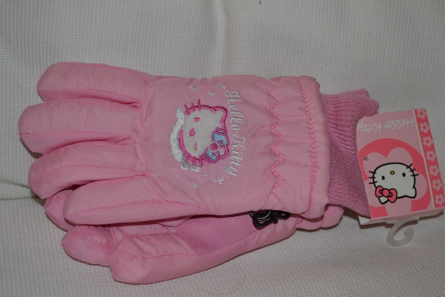 Ljus Rosa Hello Kitty Snöhandskar Vantar Hello Kitty (Strl 4-6) Ny