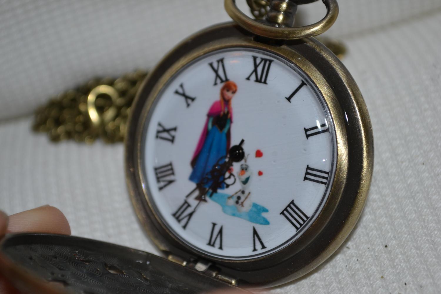 Olof Frost m Stjärna Fickur (Quartz) Brons Halsband Ny