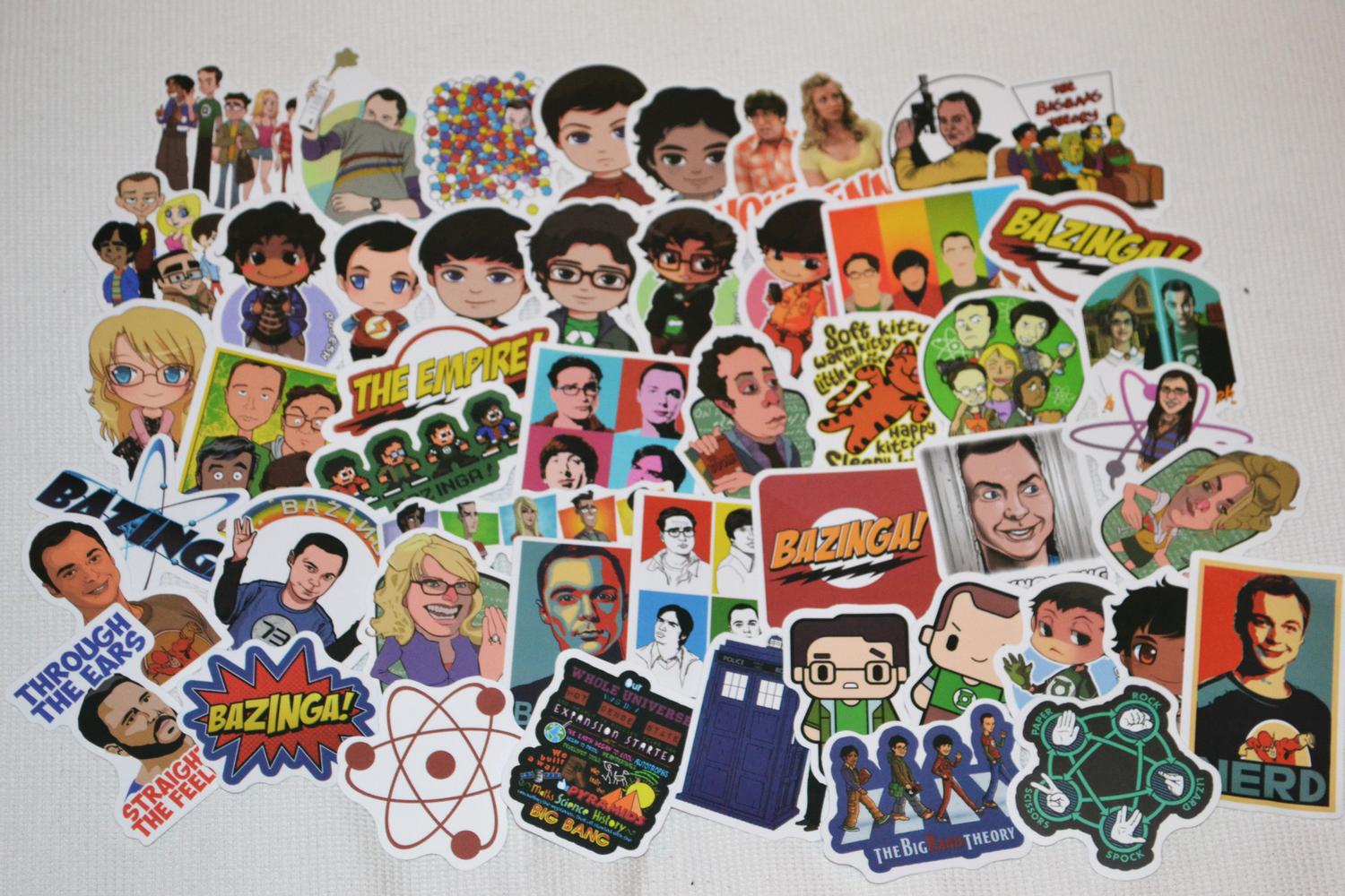 Big Bang Theory 50st Klistermärken (Ca 7-4cm St) Ny