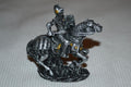 Riddare på Häst Figur #3 Medeltid Silver/Svart Puckator 7cm Ny
