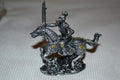 Riddare på Häst Figur #7 Medeltid Silver/Svart Puckator 7cm Ny
