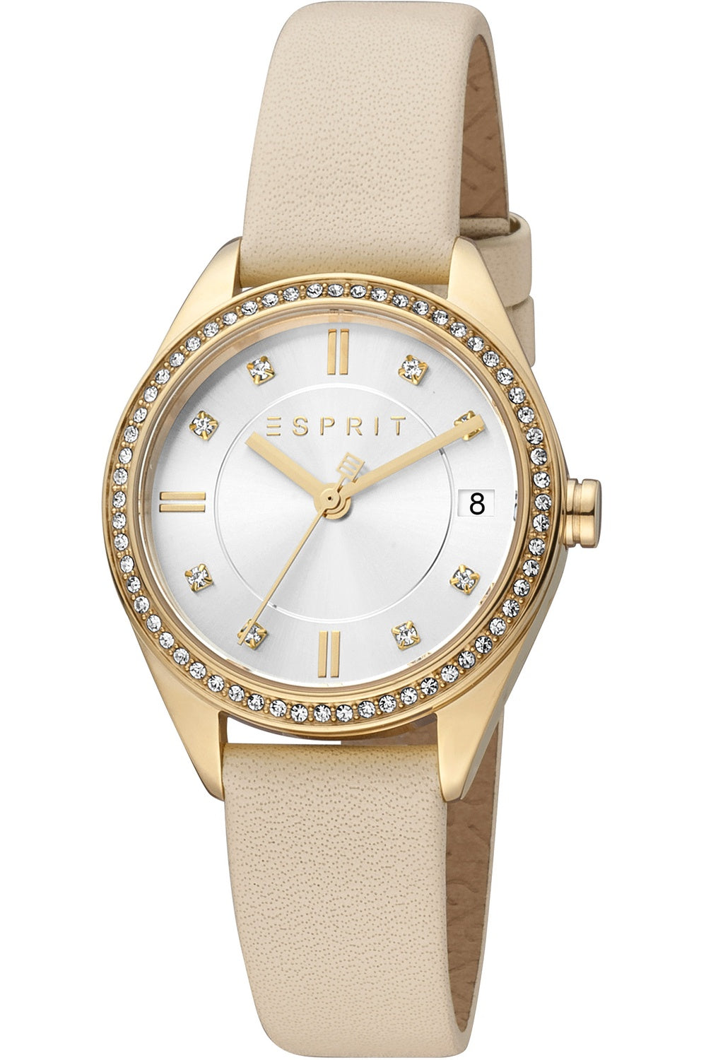 Esprit Alia Ljusrosa m. Kristaller Armbandsur Klocka 30mm ES1L341L0035 Ny