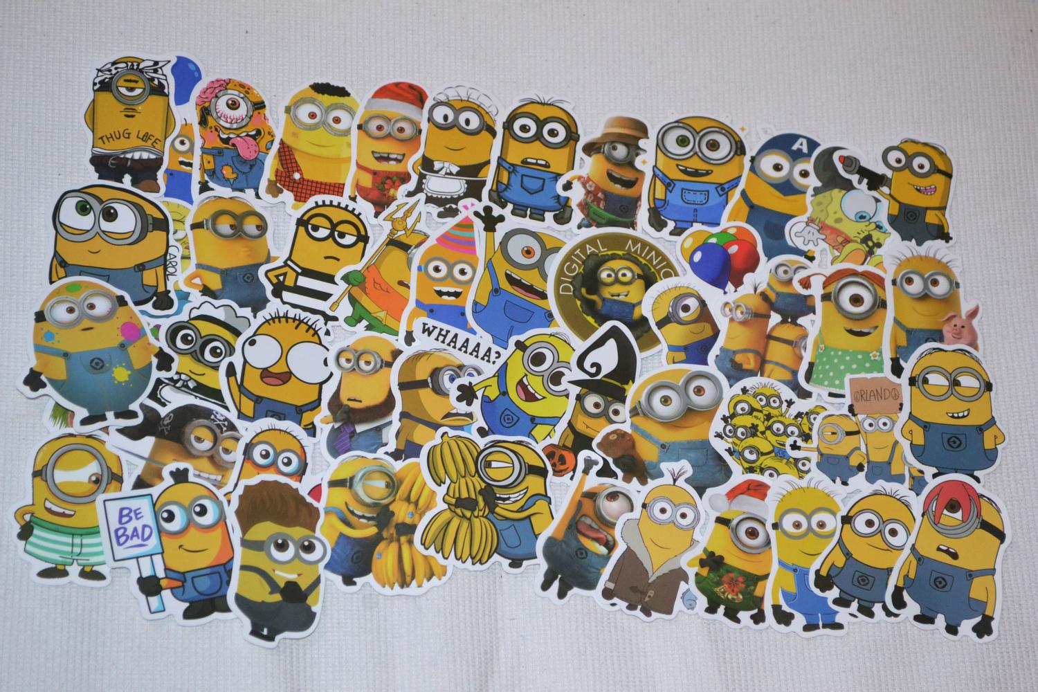 Dumma Mej Minioner Despicable Me 50st Klistermärken (Ca 7-4cm St) Ny