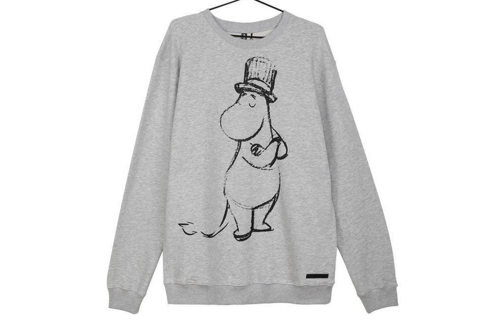 Muminpappa Grå Collegetröja Sketch (Strl S) VUXEN Ny