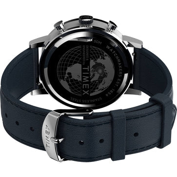 Timex Midtown Blå Läder Kronograf 40mm Klocka Armbandsur TW2V36800 Ny