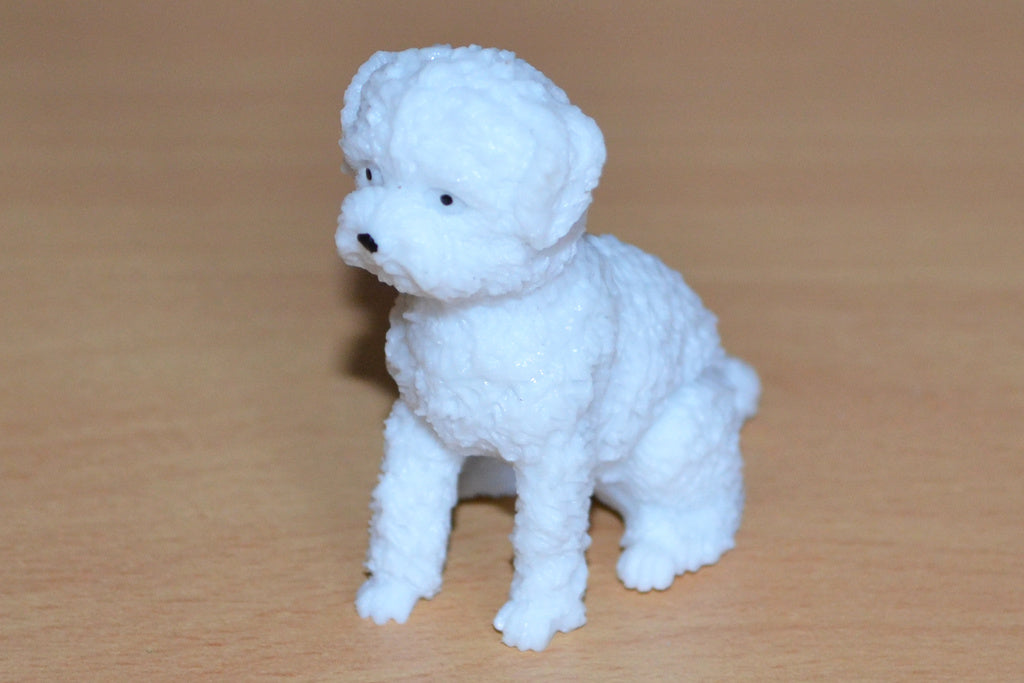 Pudel Vit Hund 5cm Lek/Prydnad/Present Ny