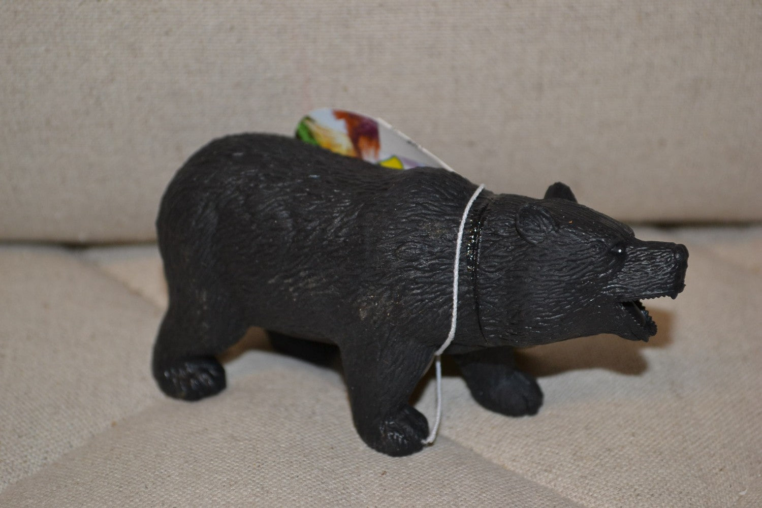 Svart Björn 11cm Djur Mjuk Plast Ny