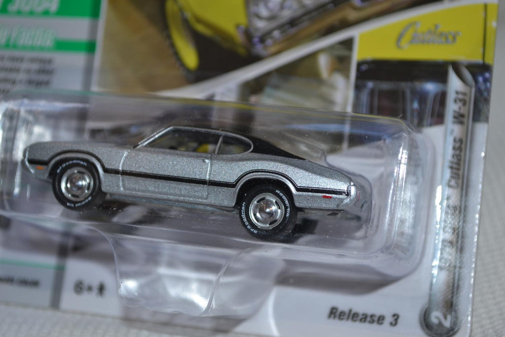 1970 Olds Cutlass W-31 Silver 1:64 Johnny Lightning (Muscle 21B-2) 8cm Ny