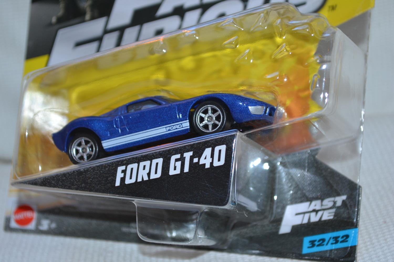 Ford GT-40 Blå Fast & Furious 1:55 Mattel 8cm Ny