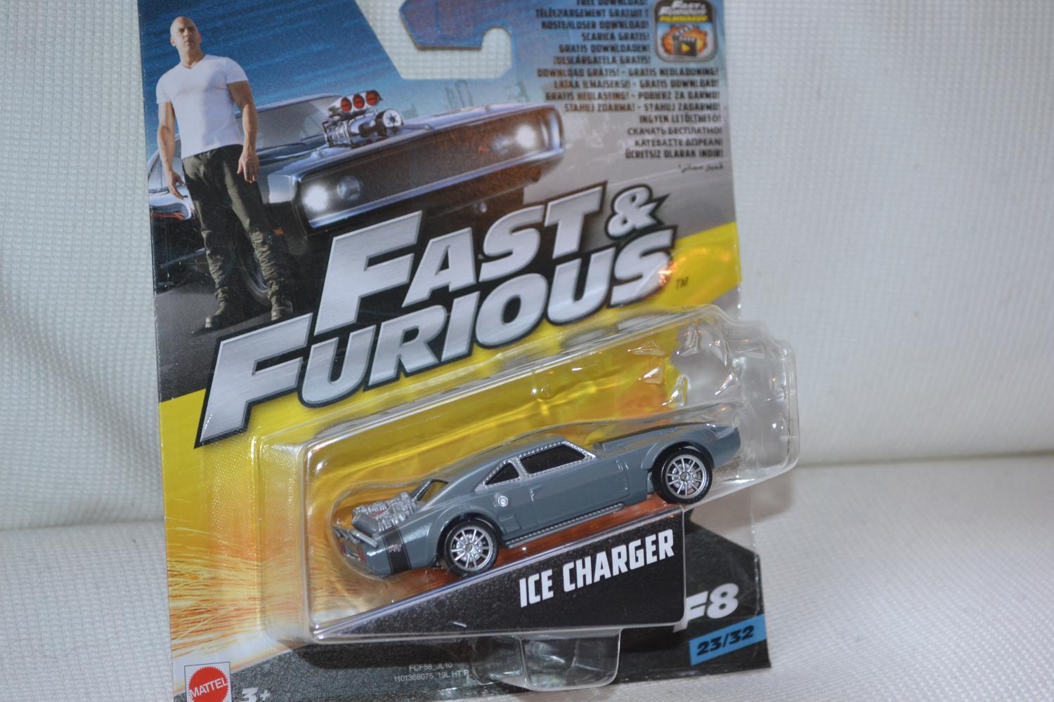 Ice Charger Grå Fast & Furious 1:55 Mattel 8cm Ny