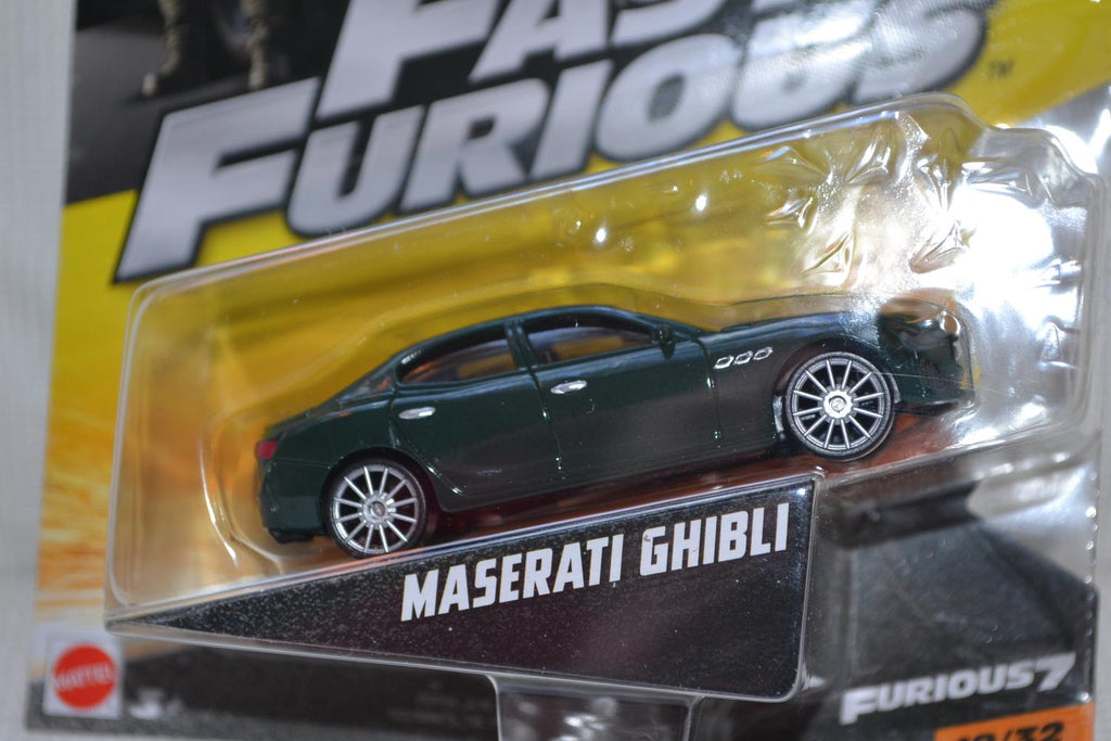 Maserati Ghibli Grön Fast & Furious 1:55 Mattel 8cm Ny
