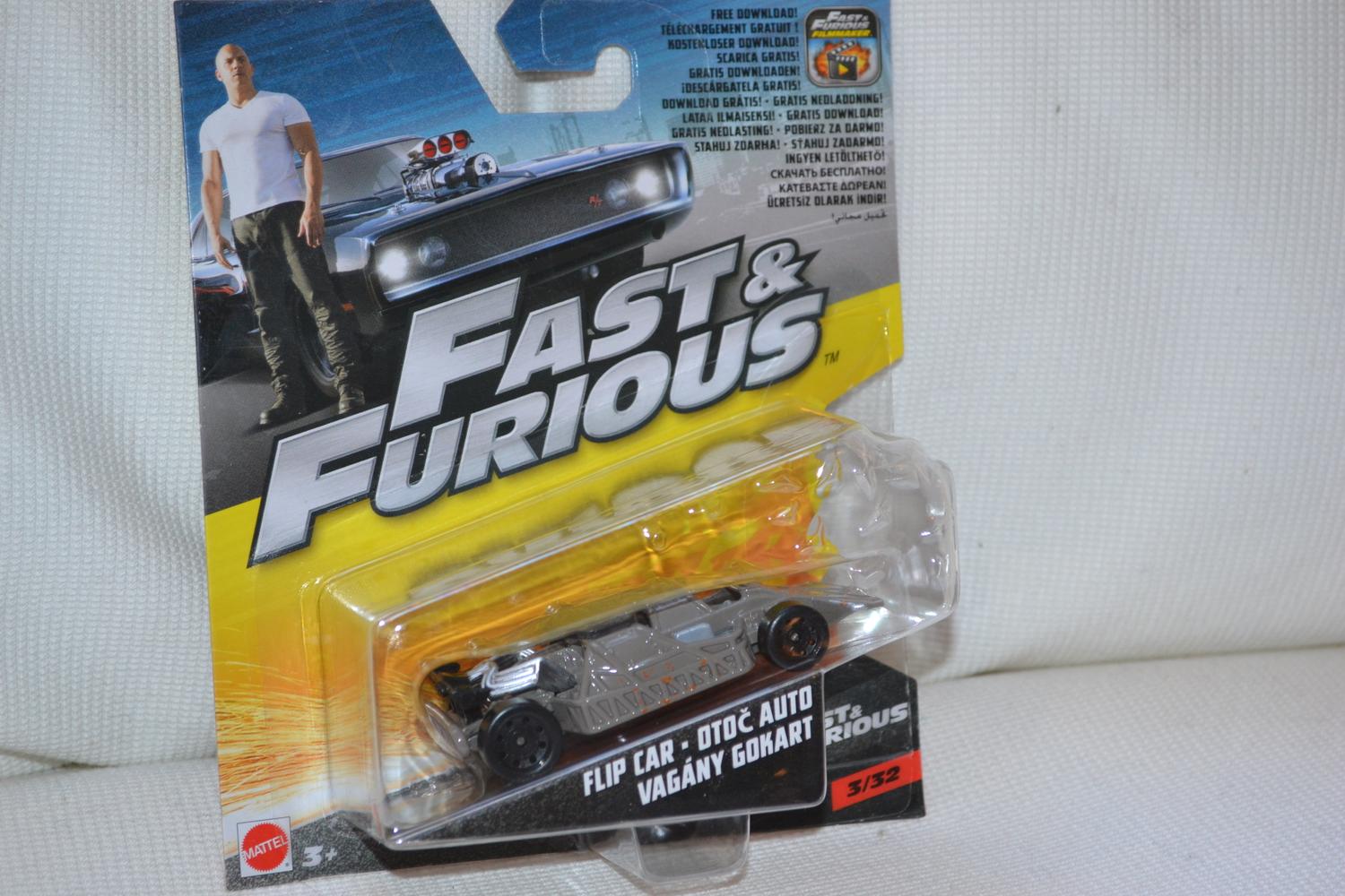 Flip Car Oto Auto Vagany Gokart Fast & Furious 1:55 Mattel 8cm Ny