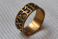 Viking Ring Runor Futhark Brons (Strl 20) Ny