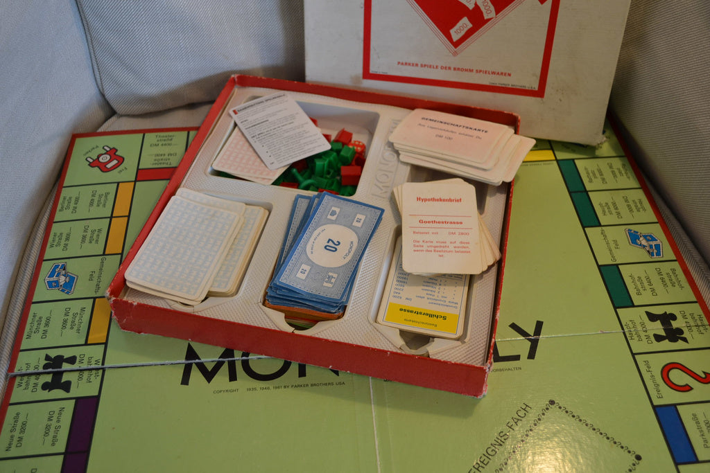 Monopol Tyskt fr. 1961 Monopoly, Printed in France Parker Vi