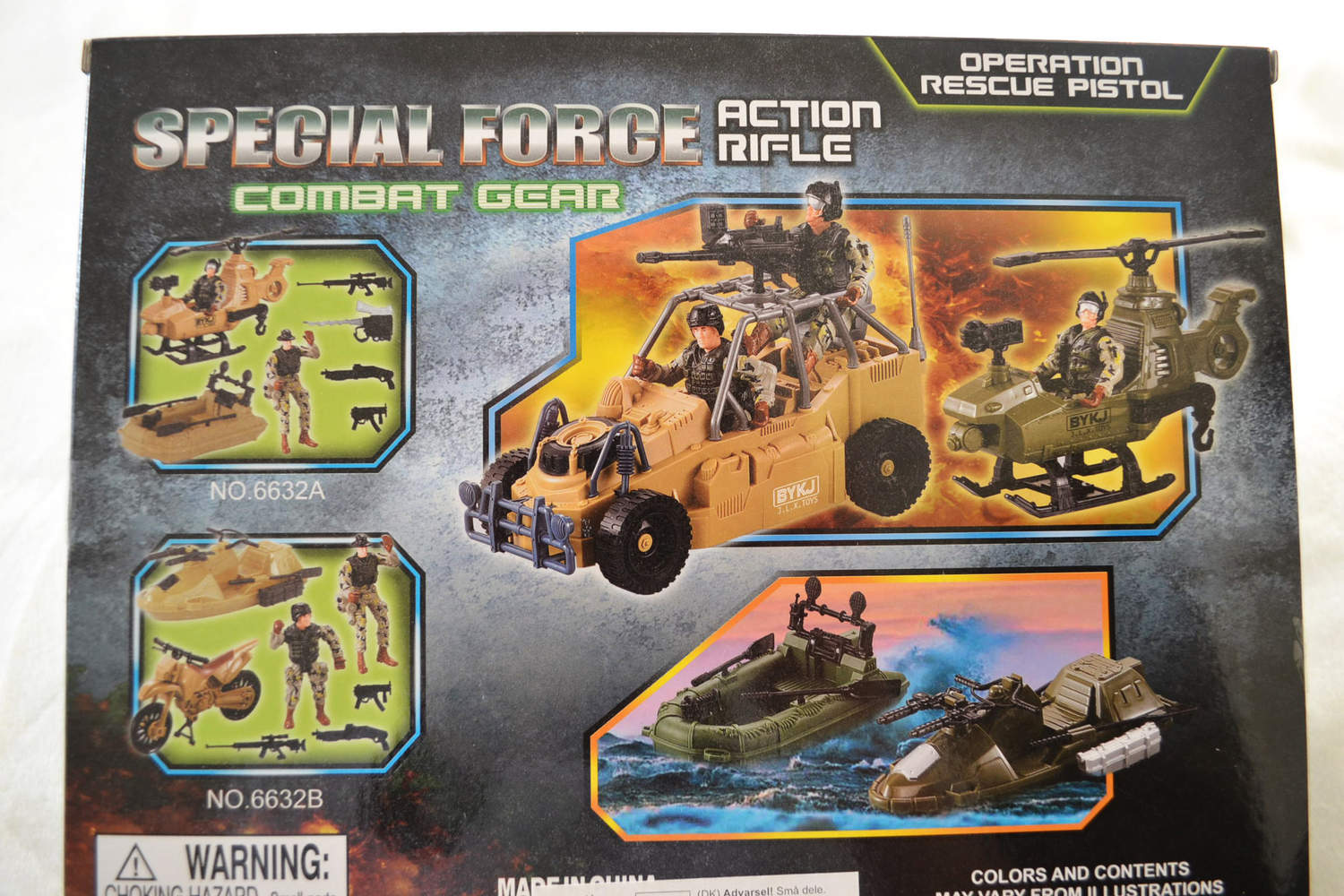 Mellan Militärsset Lek (2st Figurer, Motorcykel, Båt mm) Ny