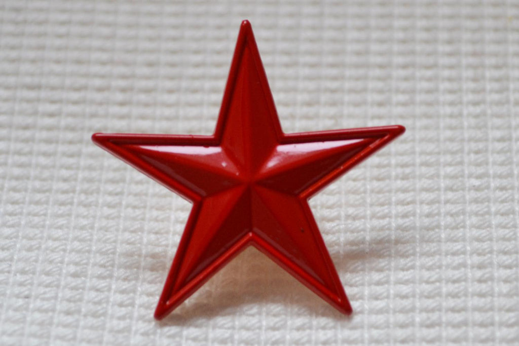 Röd Stjärna Stilren Kommunism m. Emalj Brosch Pin 3cm Ny