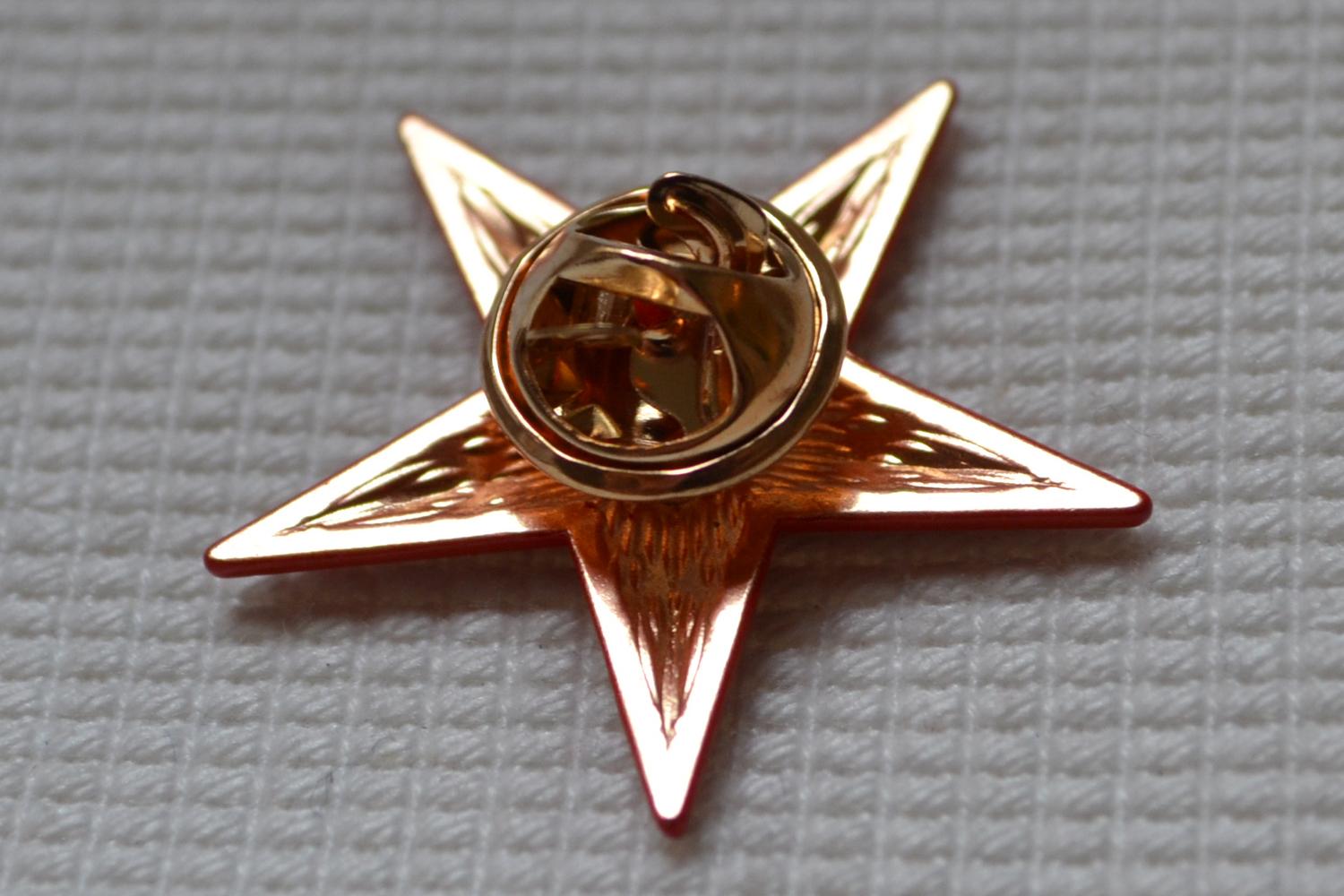 Röd Stjärna Stilren Kommunism m. Emalj Brosch Pin 3cm Ny