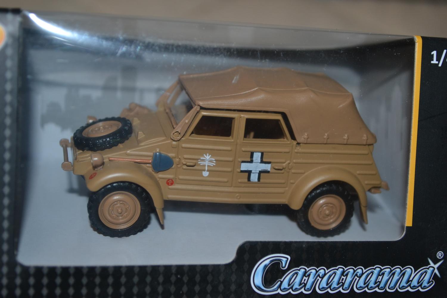 VW 82 1940 Tysk Brun Afrika (Stängd) WW2 1:43 Cararama Hongwell 9cm Ny