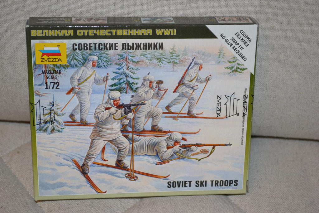 Soviet Skiers Skidåkare WW2 Ryssland Vinterkriget 1:72 Zvezda Ny
