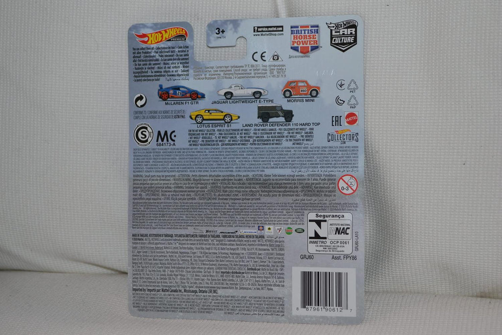Jaguar Lightweight E-Type Vit 1:64 Hot Wheels PREMIUM (British Auto Mix) 7cm Ny