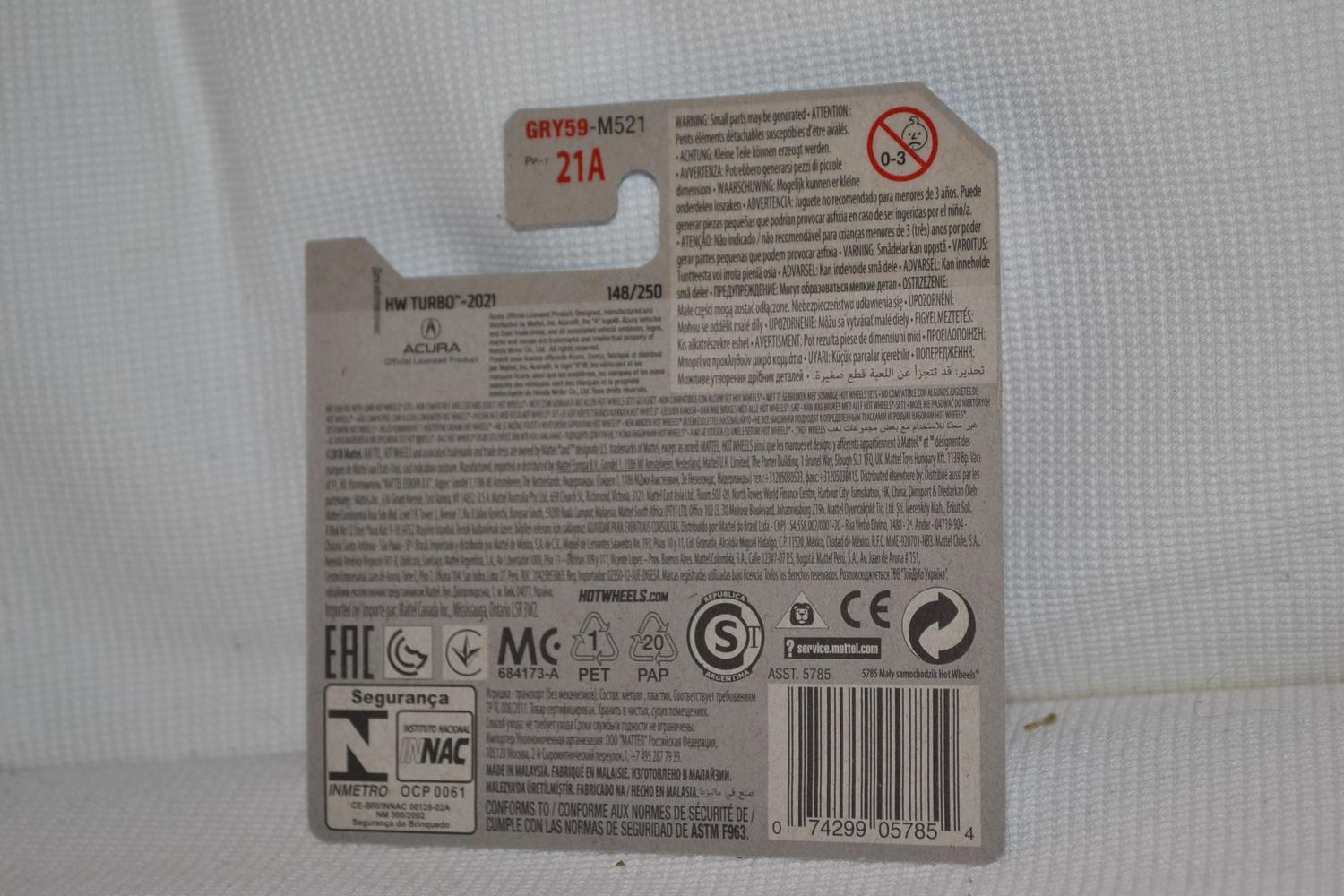 2017 Acura NSX Röd 1:64 Hot Wheels 2021 7cm Ny