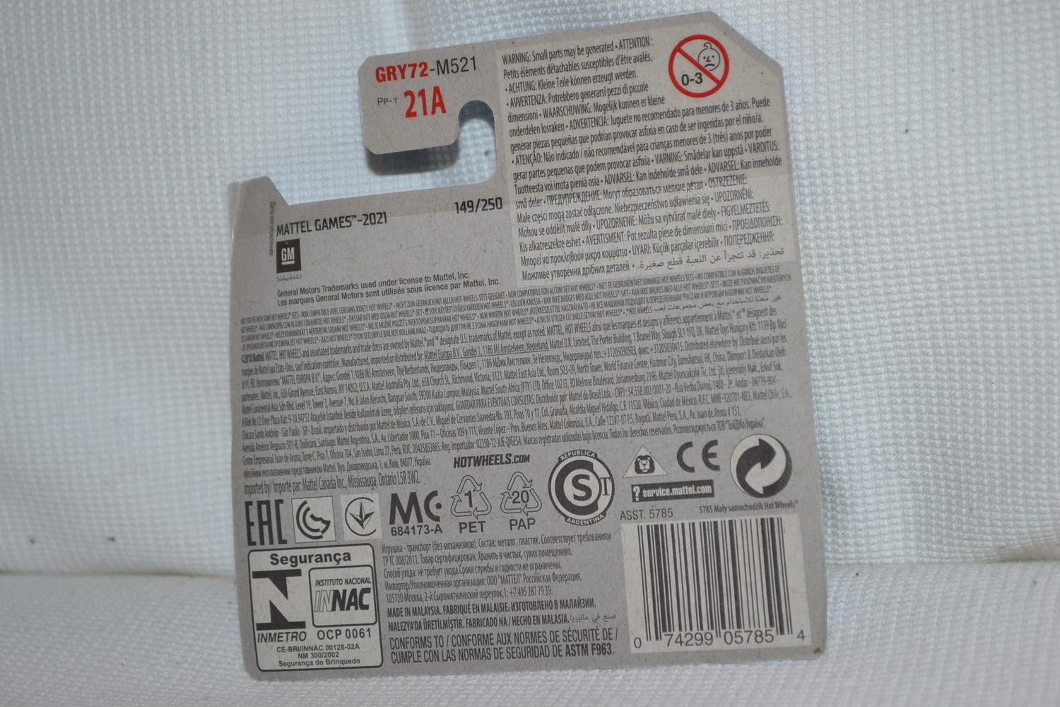 2010 Pro Stock Camaro Gul 1:64 Hot Wheels 2021 7cm Ny