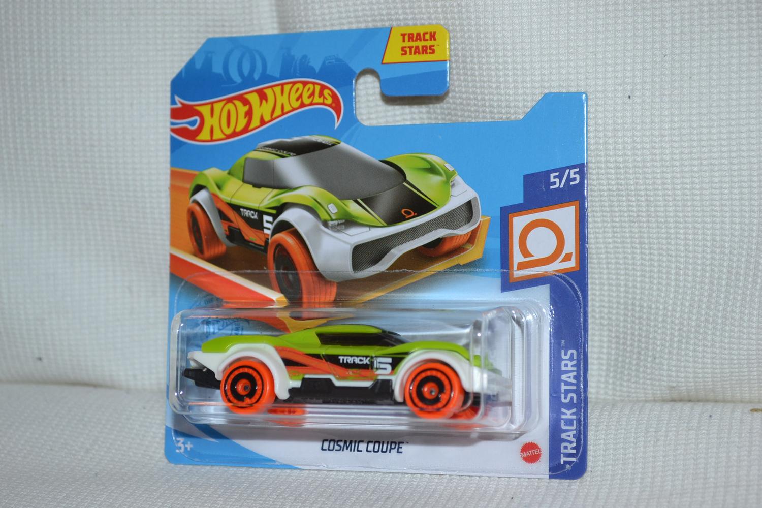 Cosmic Coupe Track Stars Vit/Grön 1:64 Hot Wheels 2021 7cm Ny