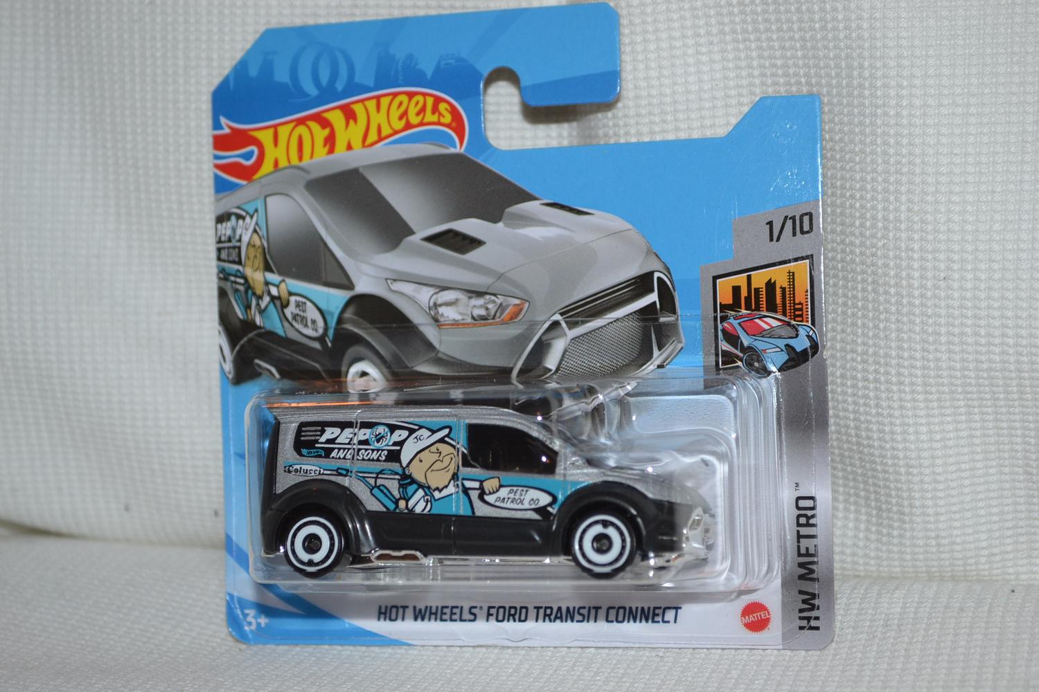 Ford Transit Connect Pest Patrol 1:64 Hot Wheels 2021 7cm Ny