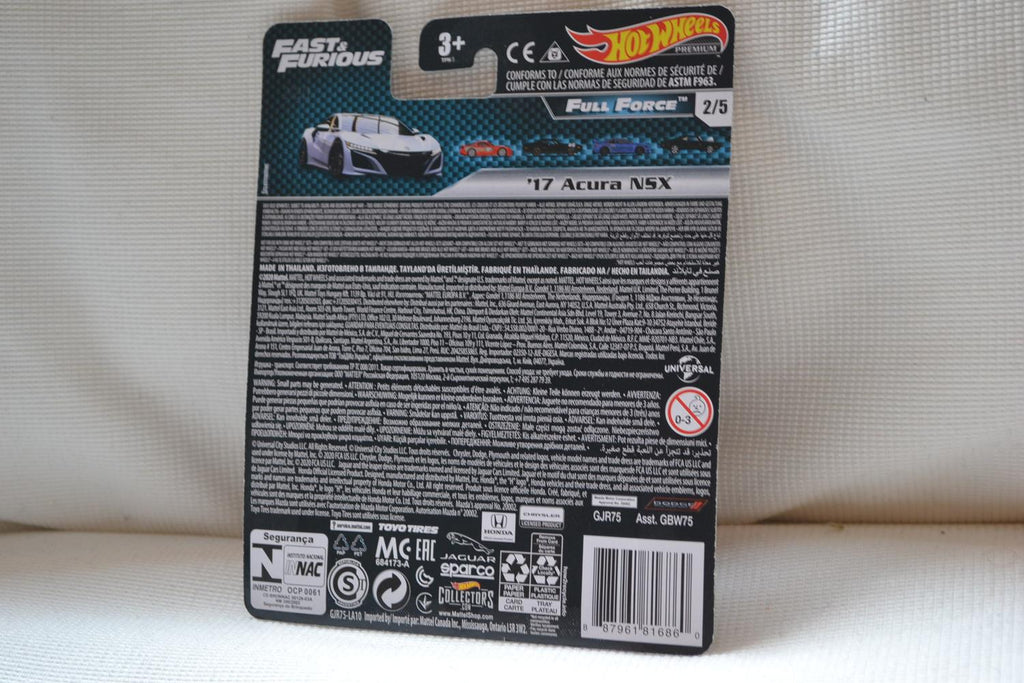 2017 Acura NSX Silver Fast & Furious 1:64 Hot Wheels PREMIUM (Full Force) 7cm Ny