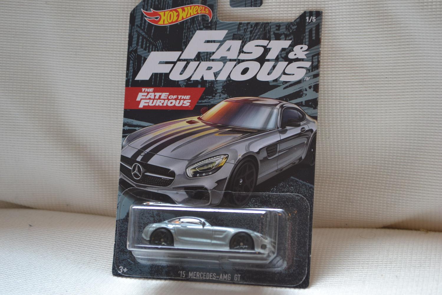 2015 Mercedes-Benz AMG GT Silver 1:64 Hot Wheels (Fast & Furious USA) 7cm Ny