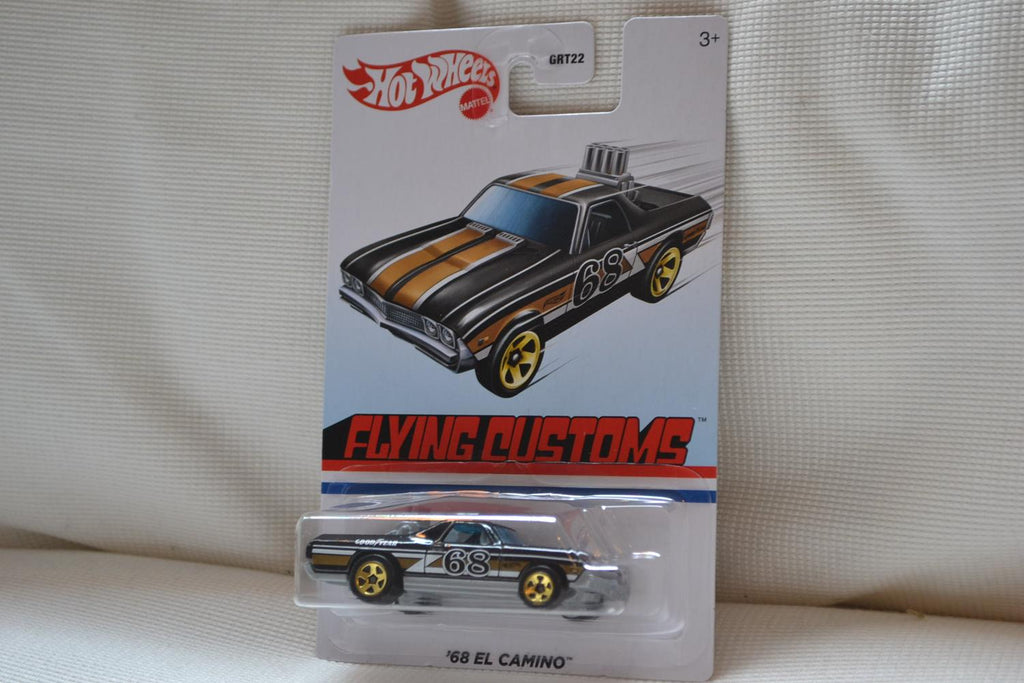 1968 El Camino Brun 1:64 Hot Wheels (Flying Customs USA) 7cm Ny