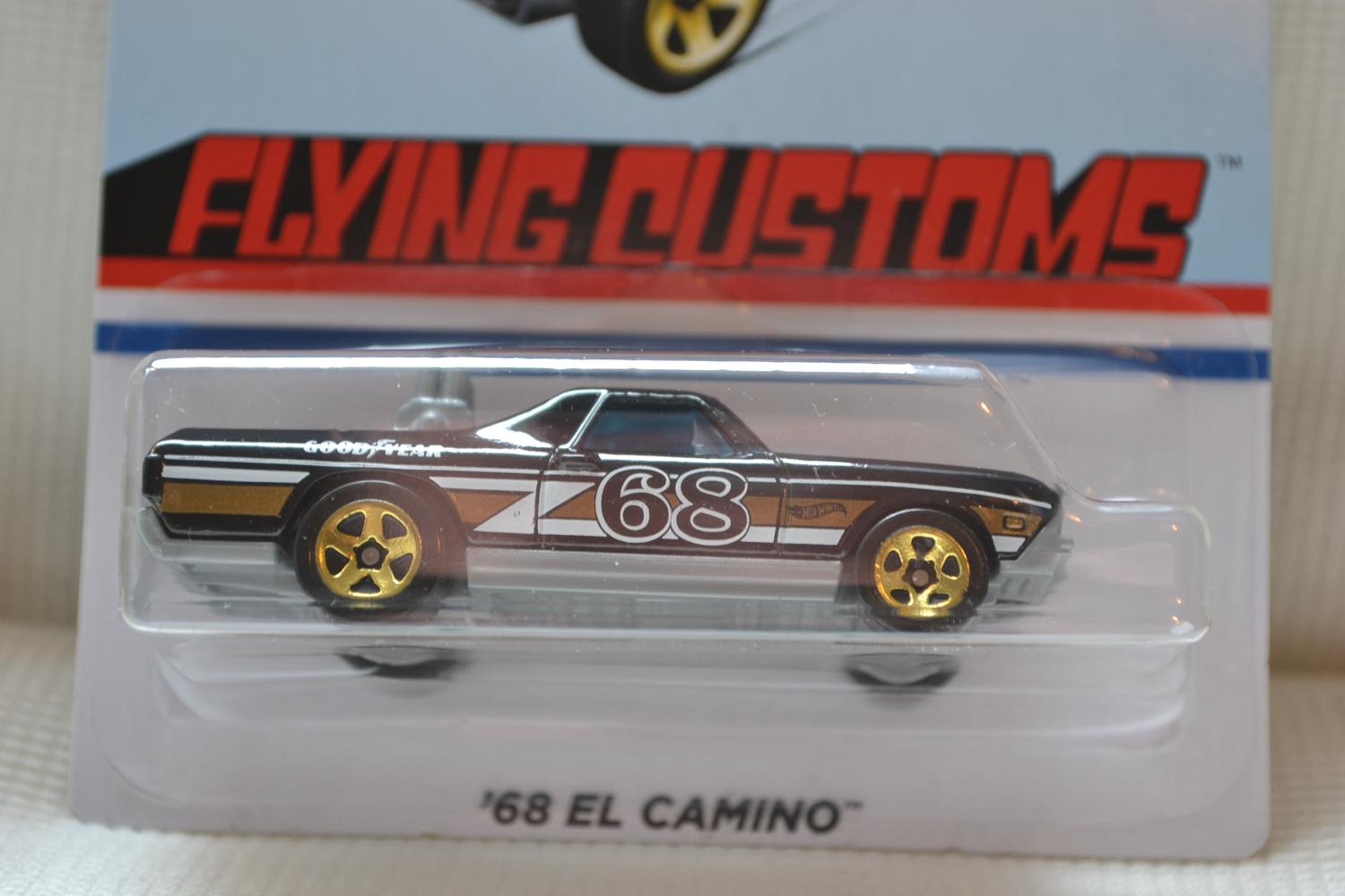 1968 El Camino Brun 1:64 Hot Wheels (Flying Customs USA) 7cm Ny