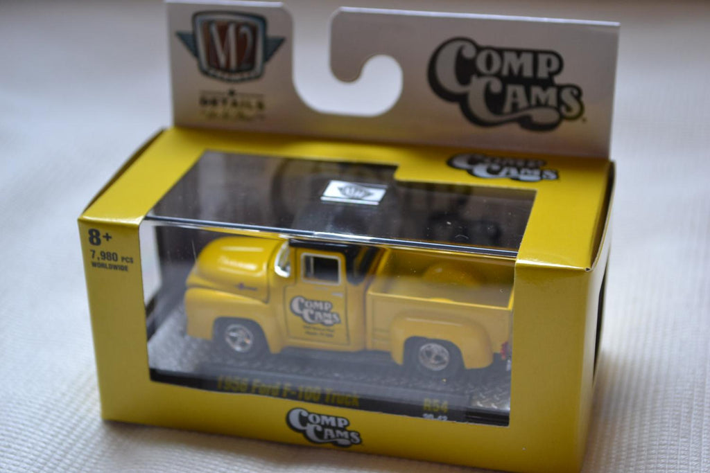 1956 Ford F-100 Truck Gul Pickup 1:64 M2 Machines (Auto-Meets) 7cm Ny