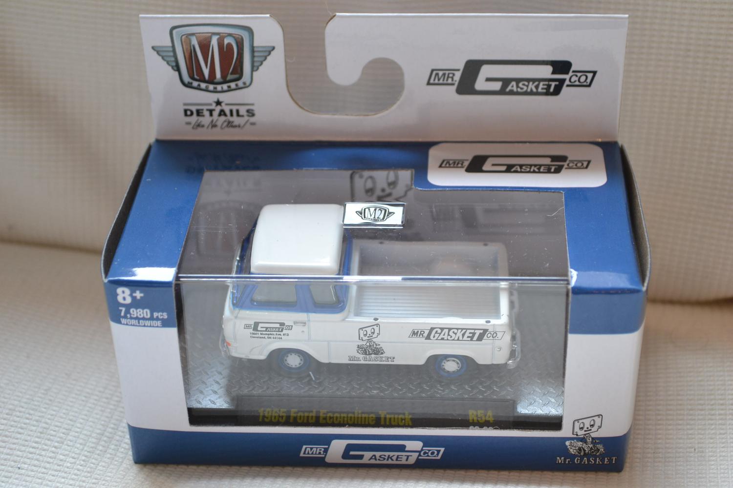 1965 Ford Ecoline Truck Vit 1:64 M2 Machines (Auto-Meets) 7cm Ny