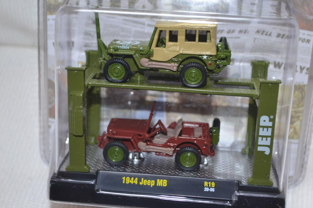 2st 1944 Jeep MB 1:64 M2 Machines (Auto-Lift 19) 6,5cm Ny