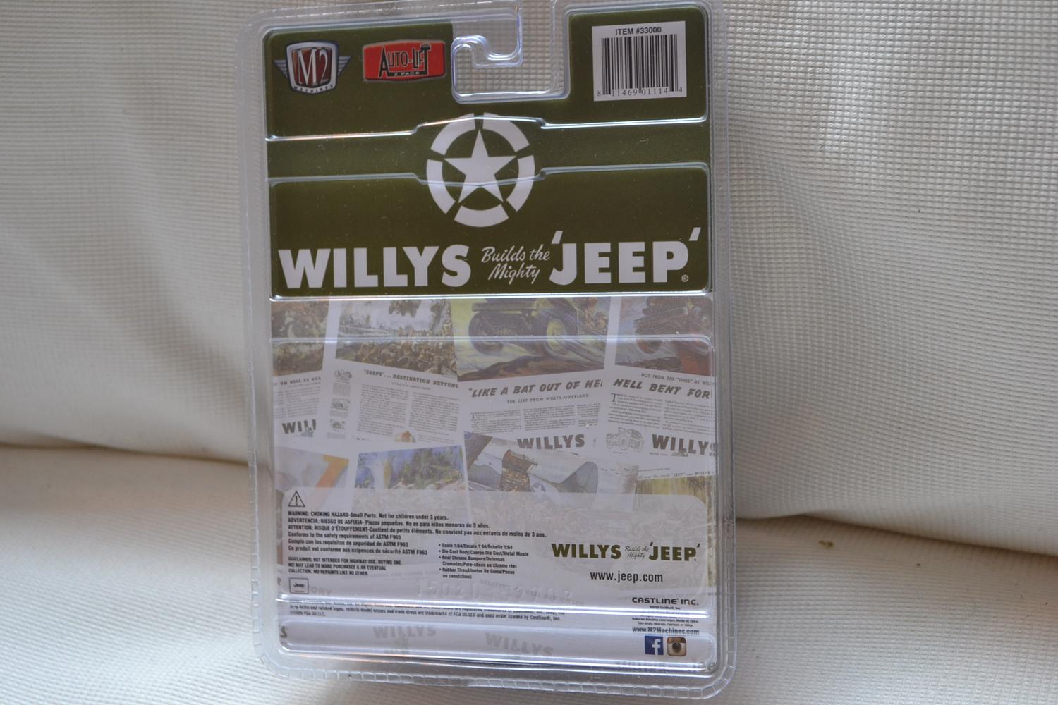 2st 1944 Jeep MB 1:64 M2 Machines (Auto-Lift 19) 6,5cm Ny