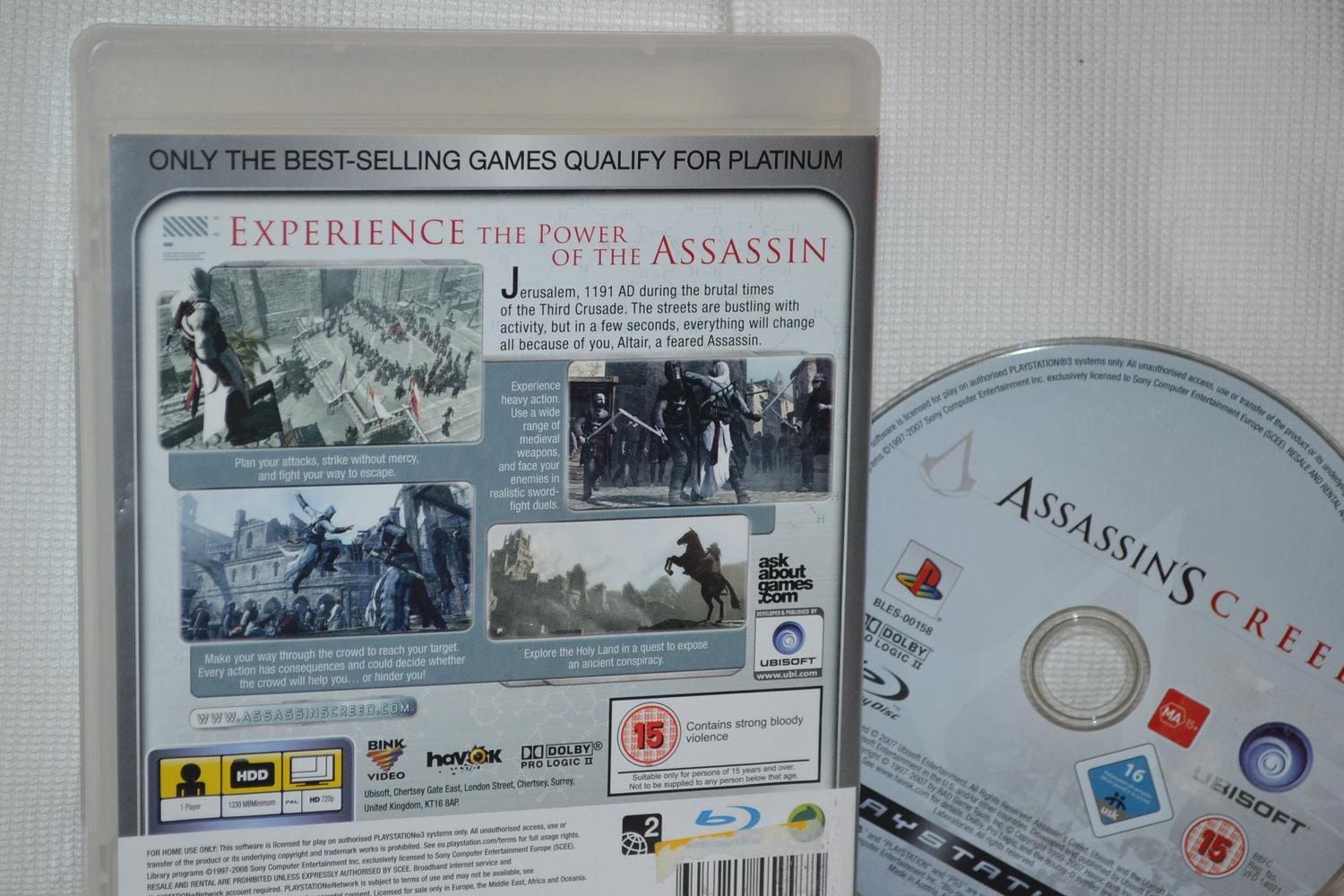 Assassins Creed Platinum PS3 Playstation 3 (Utan Manual) Fint Skick