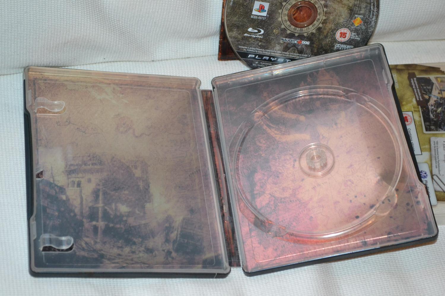 Uncharted 2 Among Thieves PLÅTBOX PS3 Playstation 3 Komplett Fint Skick