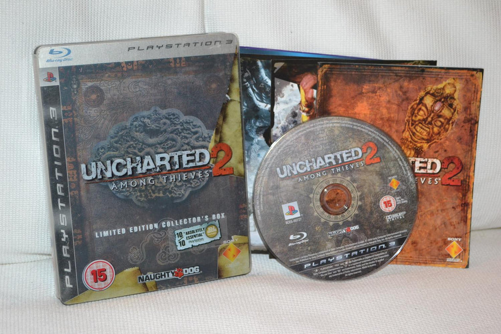 Uncharted 2 Among Thieves PLÅTBOX PS3 Playstation 3 Komplett Fint Skick