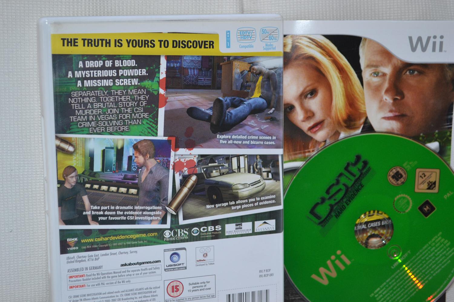 CSI: Crime Scene Investigation - Hard Evidence Nintendo Wii Komplett Fint Skick