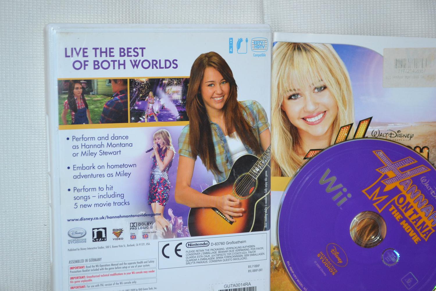 Hannah Montana: The Movie Game Nintendo Wii Komplett Fint Skick