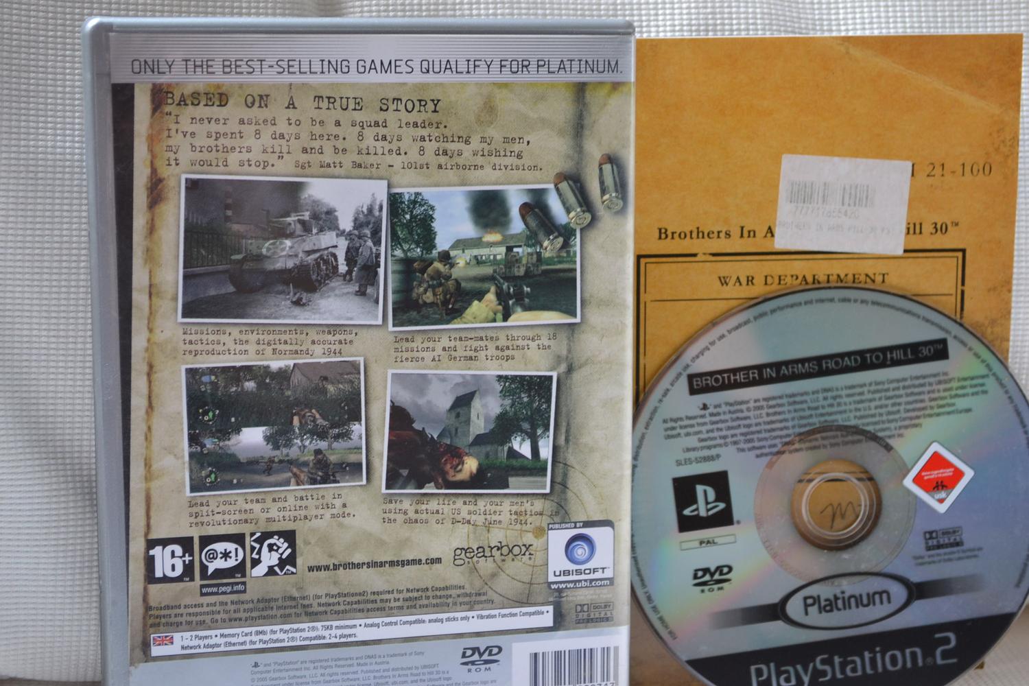 Brothers in Arms Road To Hill 30 PS2 Komplett (Platinium) Fint Skick