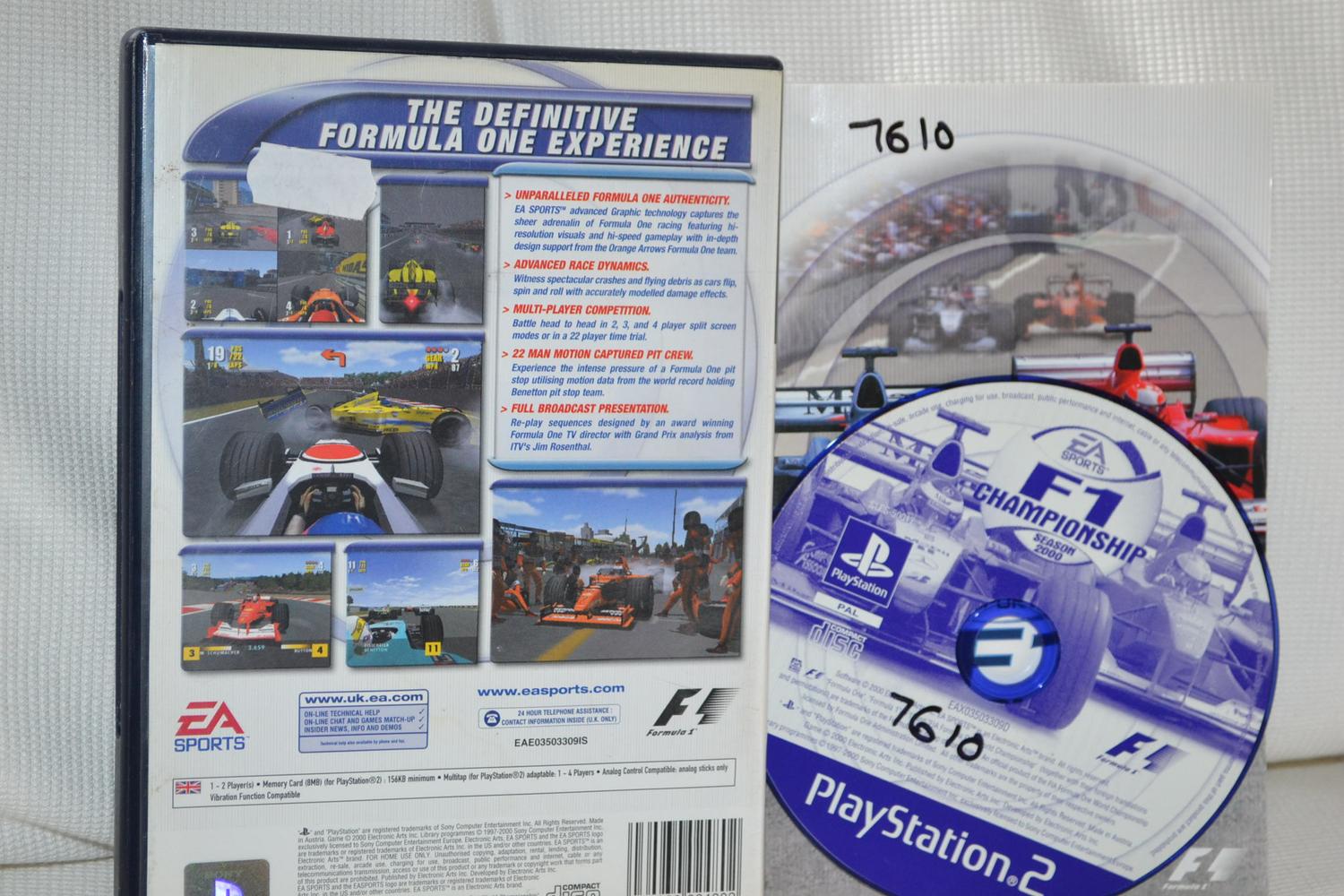 F1 Championship Season 2000 PS2 Playstation 2 Komplett Fint Skick